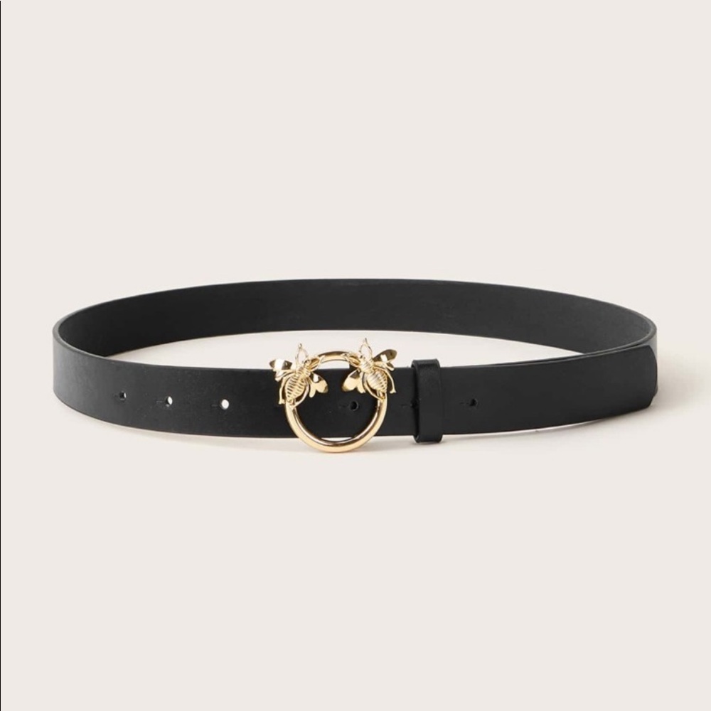 Bee Buckle Belt PU Leather